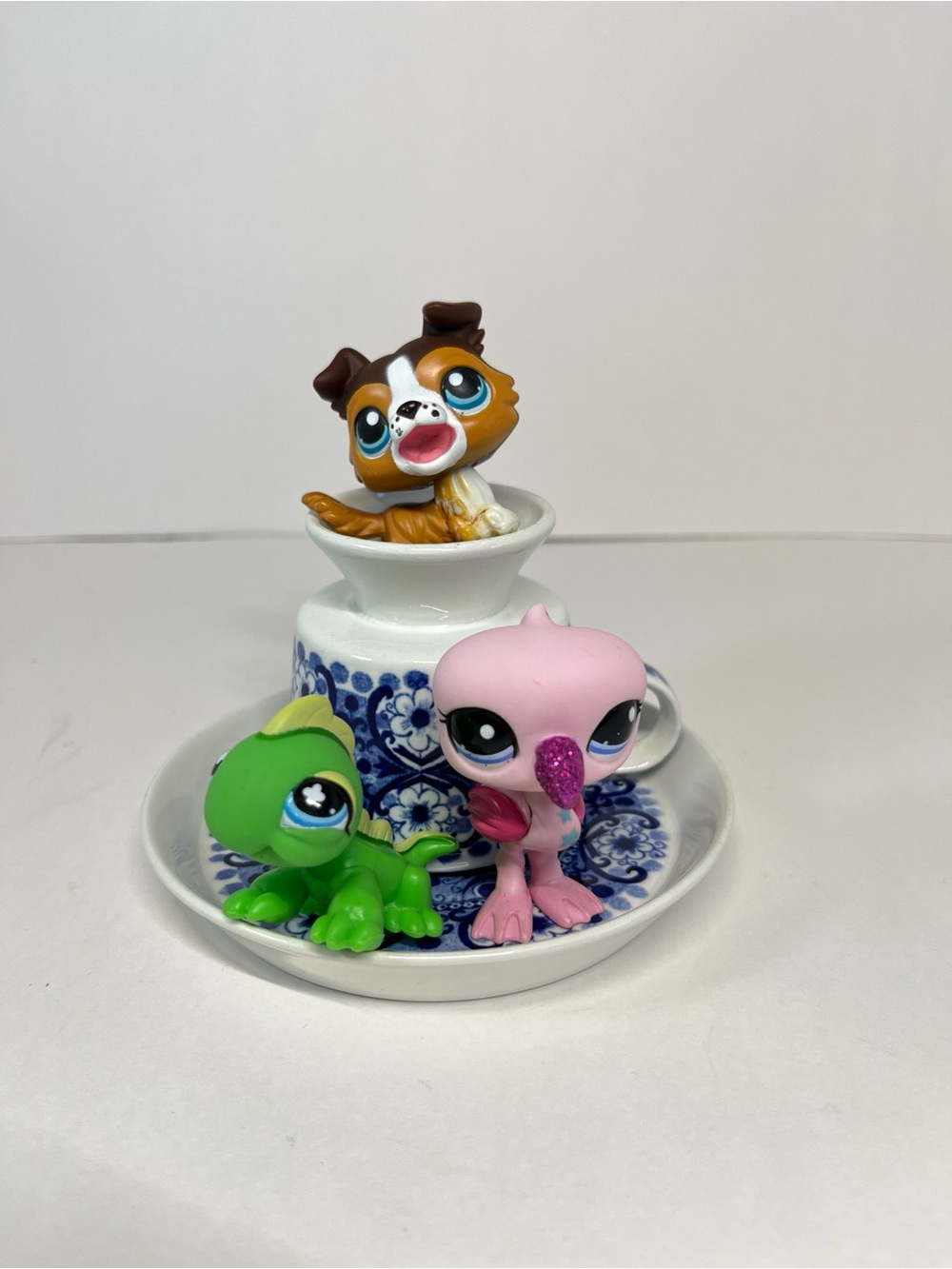 Vintage Authentic Littlest Pet Shop LPS Lot 237 Collie 2263 Flamingo 651 Iguana